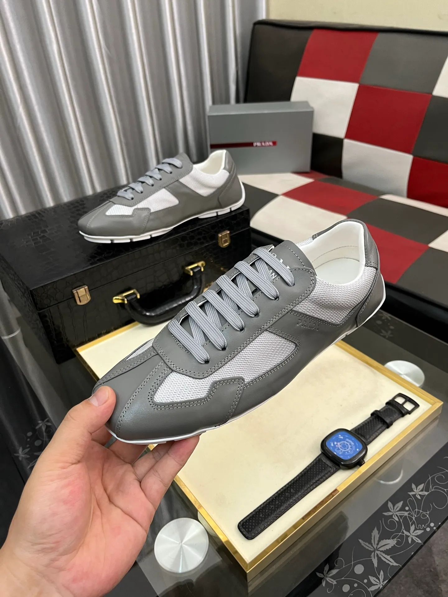 Men's men's shoes 💰458⌚️⌚️prada: new spring and summer casual shoes, sports sneakers, fabric: imported cowhide, lining: original lining, sole: original sole, size: 38-444️⃣colors available